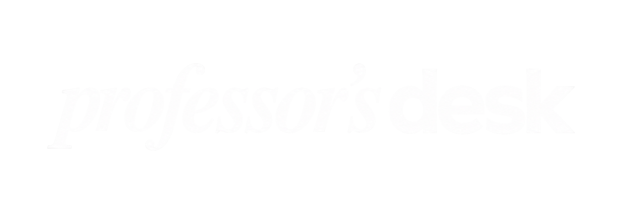 Clean professor’s desk wordmark